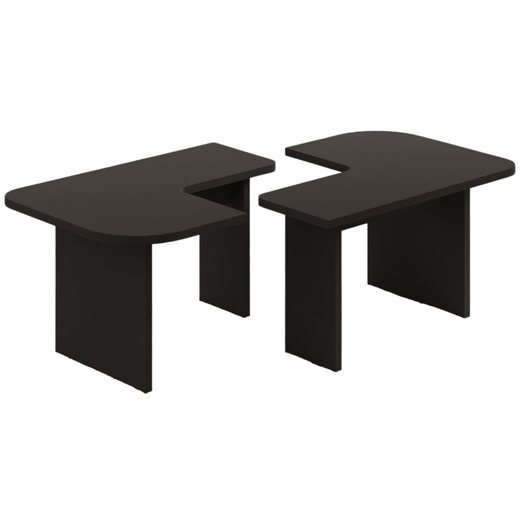 Juego de mesa baja de madera "iris" - 90 x 45 x 35 cm - gris antracita
