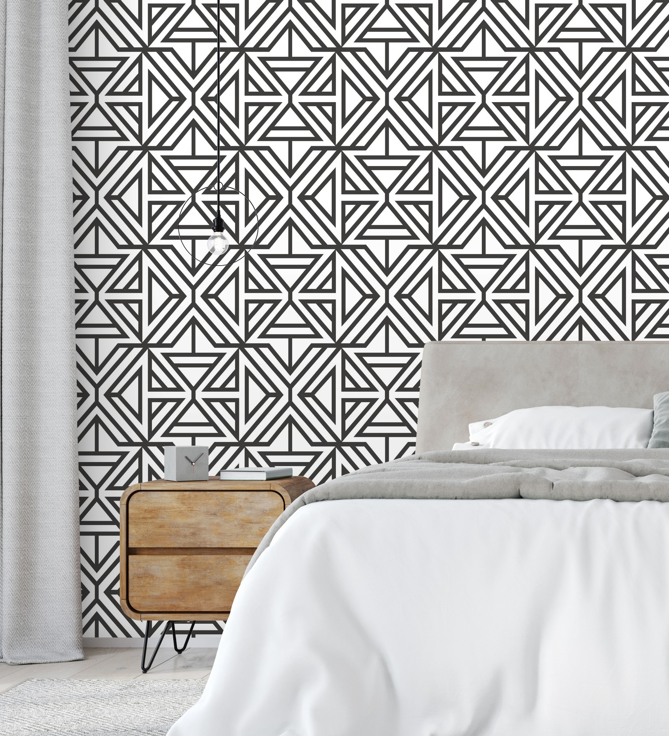 Papel pintado gaulan geométrico moderno blanco y 5.23m²