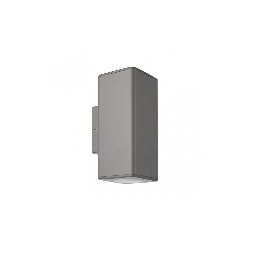 Aplique de exterior - yopol - policarbonato - gris - ip54 - 2 casquillos gu