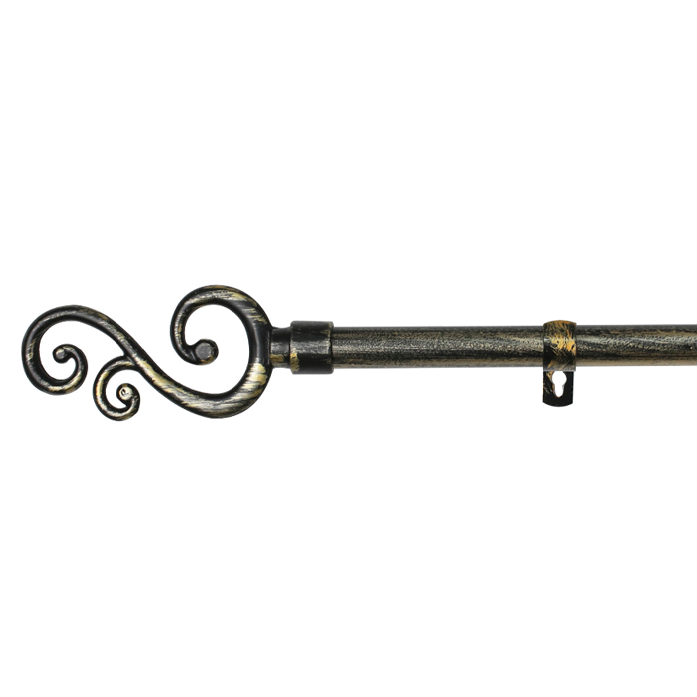 Barra de forja extensible y decorativa(negro+dorado, 120-210cm forma s)
