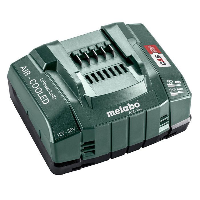 Cargador - metabo - asc 145 - 12-36 v - refrigerado por aire - 8 a máx.