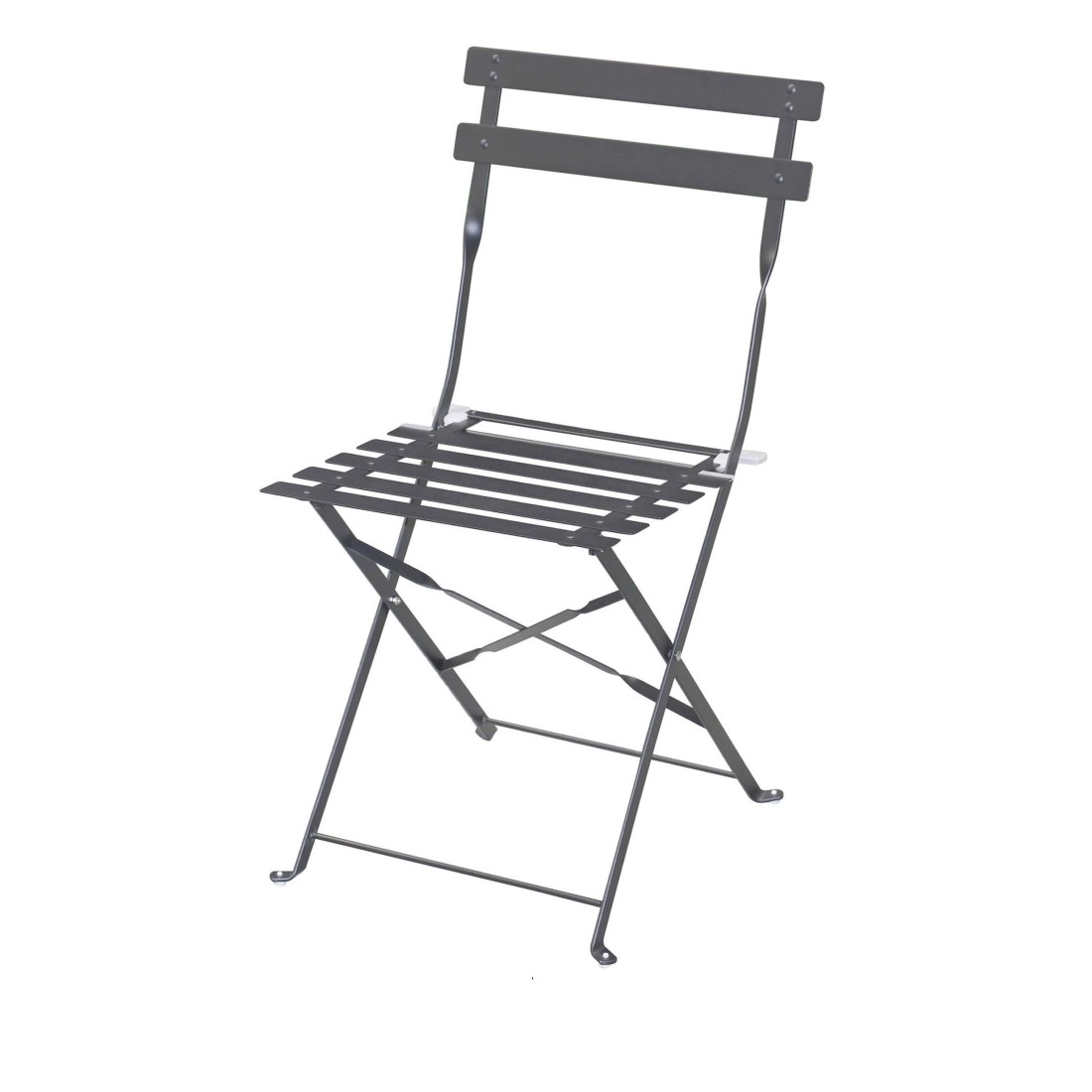 Silla de jardín plegable de metal gris antracita