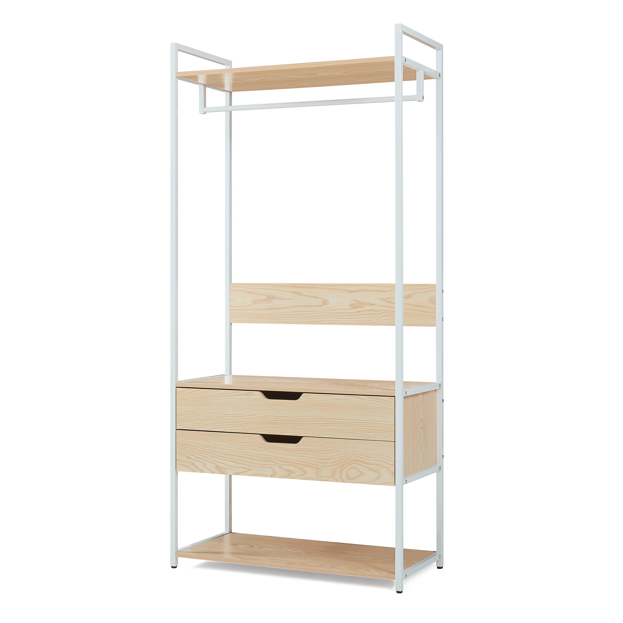 Perchero larem 180x84x40cm 2 compartimentos - efecto roble [en.casa]