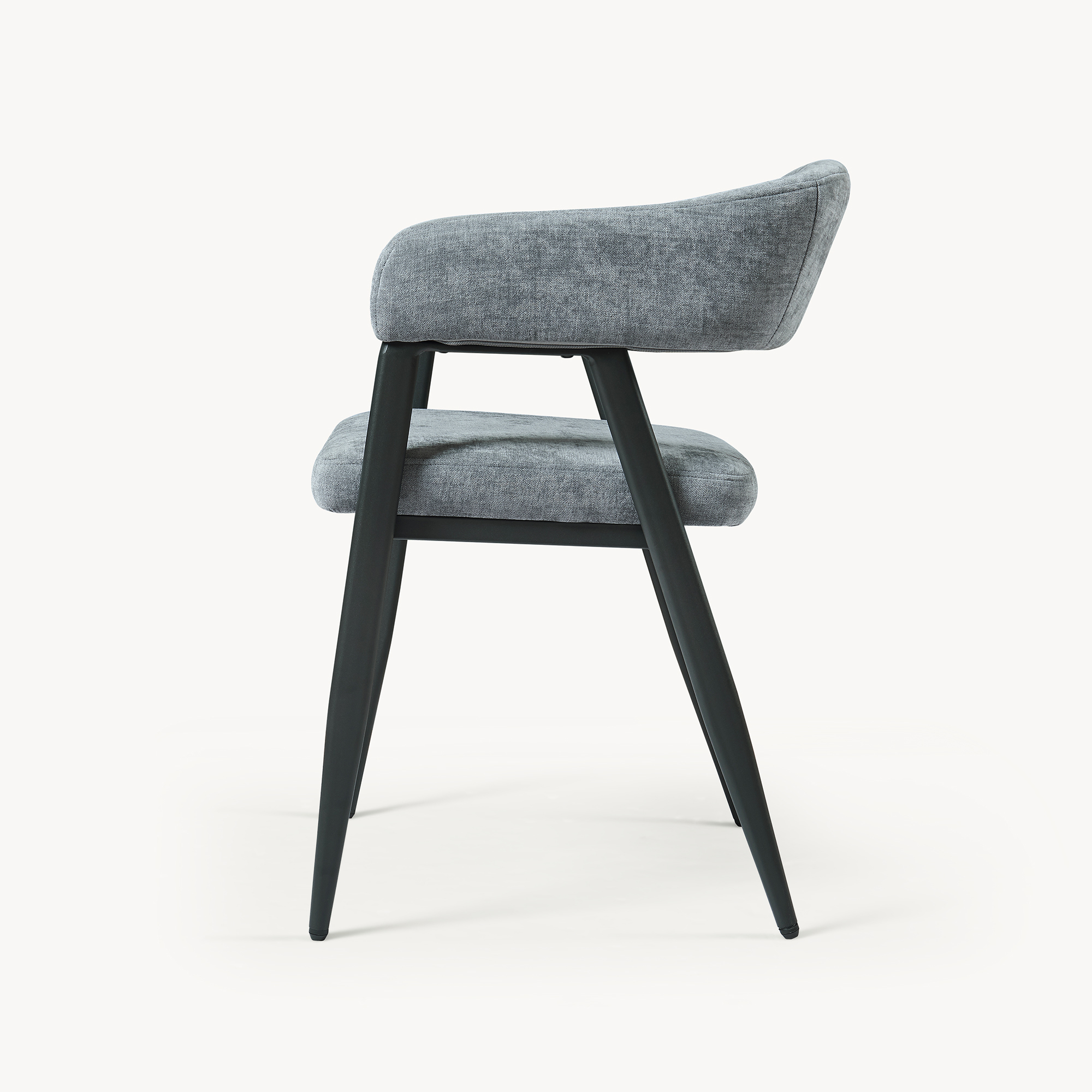 Juego de 6 sillas de comedor kohlmand tela acero 77x59x55cm gris oscuro