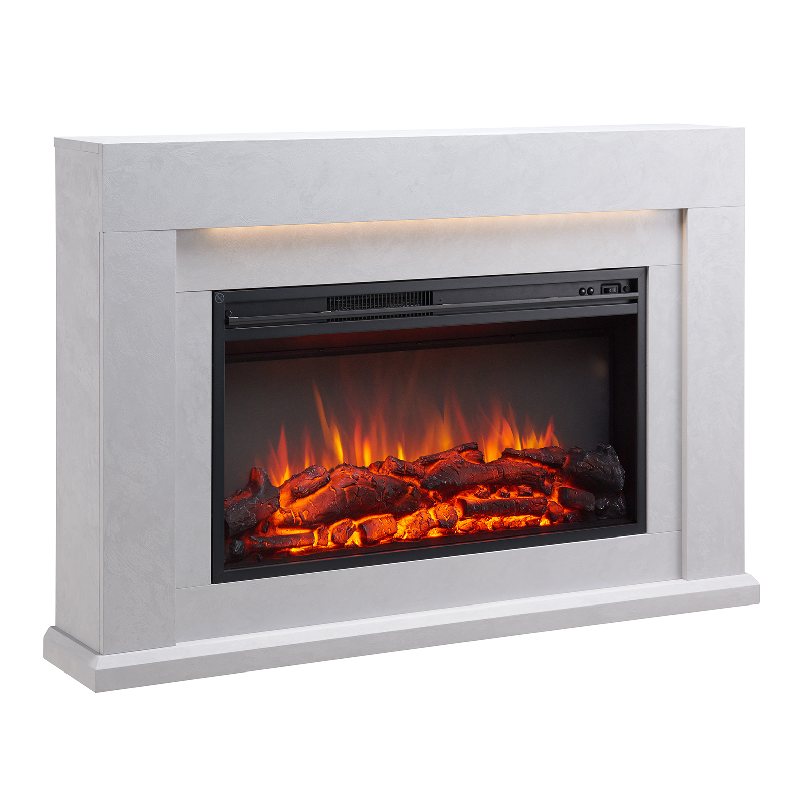 Chimenea eléctrica BALDERIA Xerxes - de pie, calefacción - aspecto hormigón