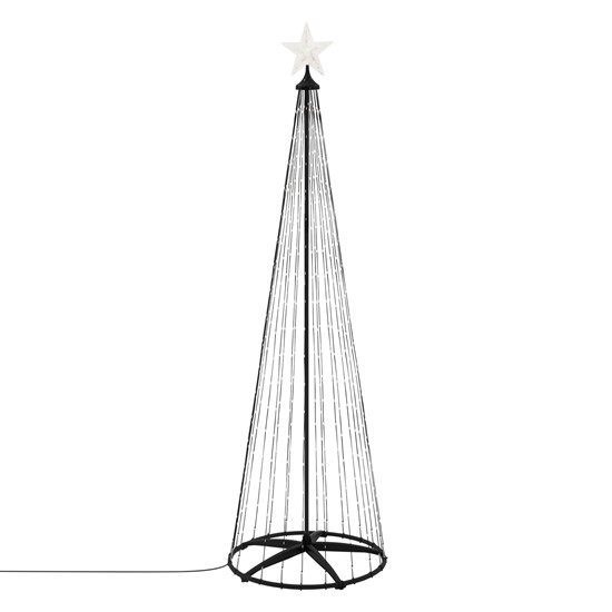 Árbol de navidad exterior 210cm luz blanca cálida 370 LEDs regulable