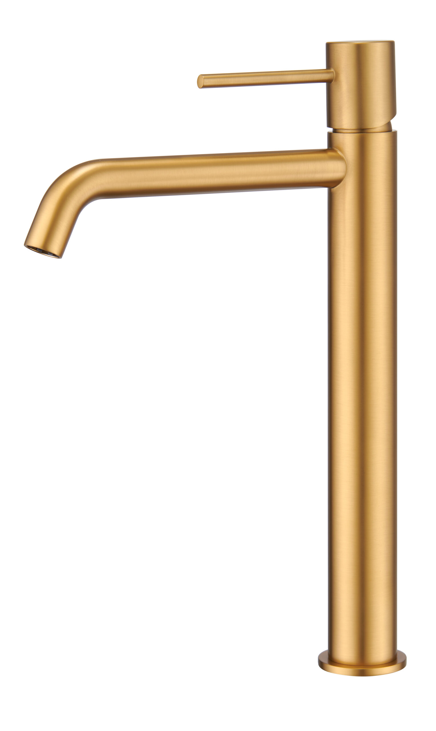 Grifo de lavabo monomando de caño alto serie monza–oro–cartucho cerámico