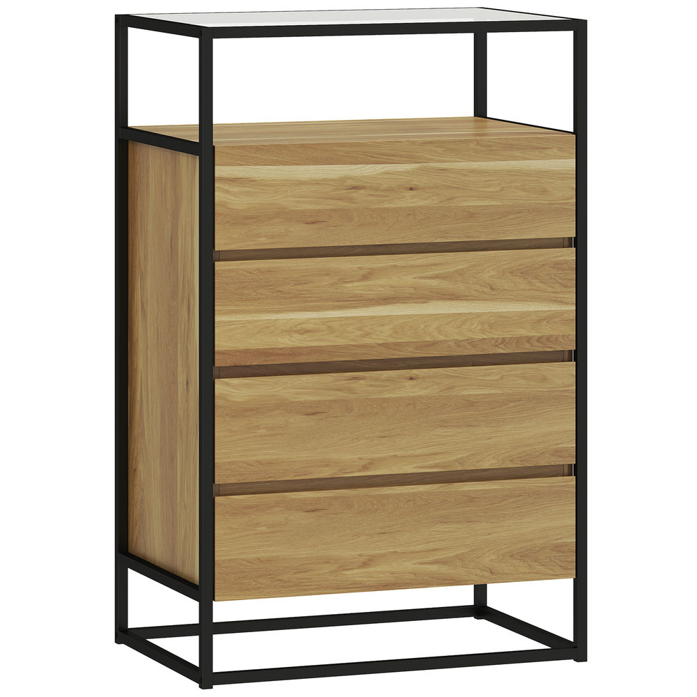 Cómoda 60x40x94.5 cm acero, mdf color marrón Homcom