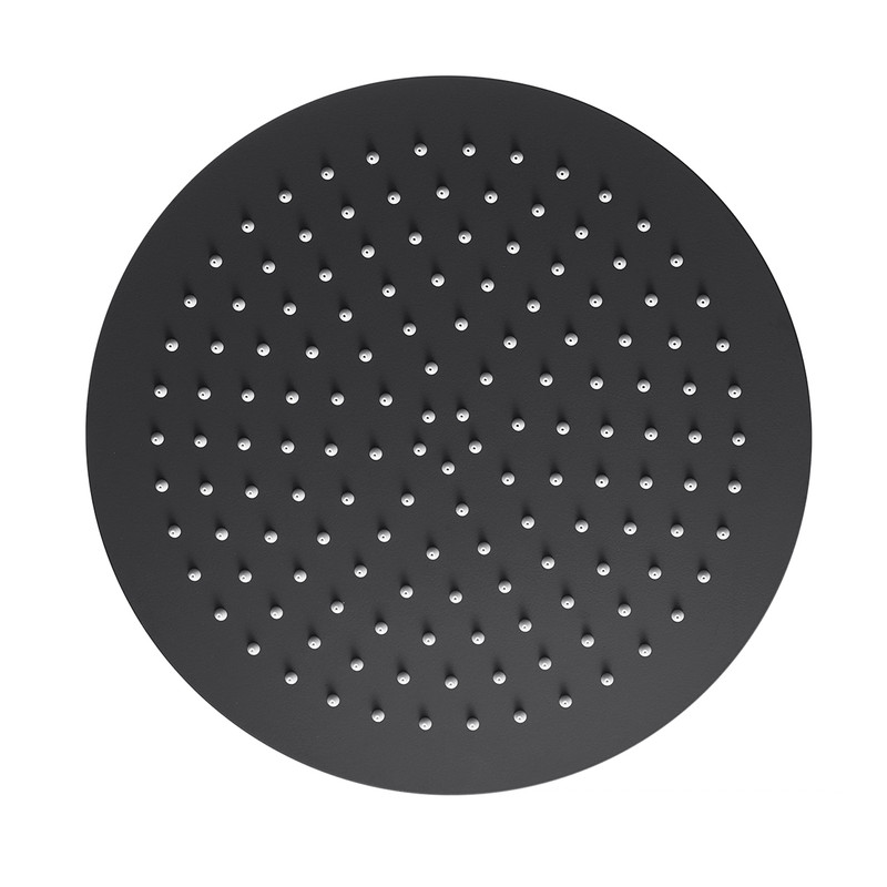 Cabezal de ducha - sofetiy max - redondo - 30cm - acero inoxidable negro -