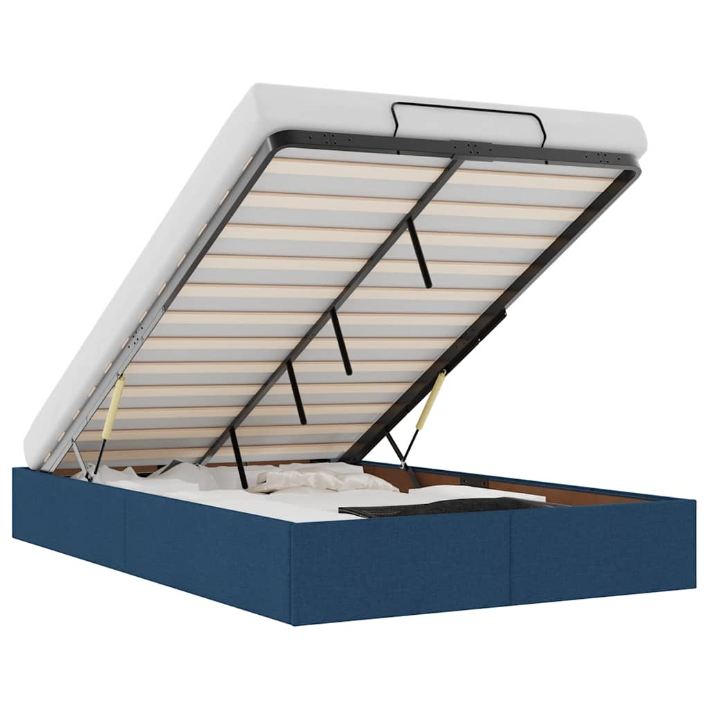 vidaXL estructura de cama otomana sin colchón tela azul 120x200cm