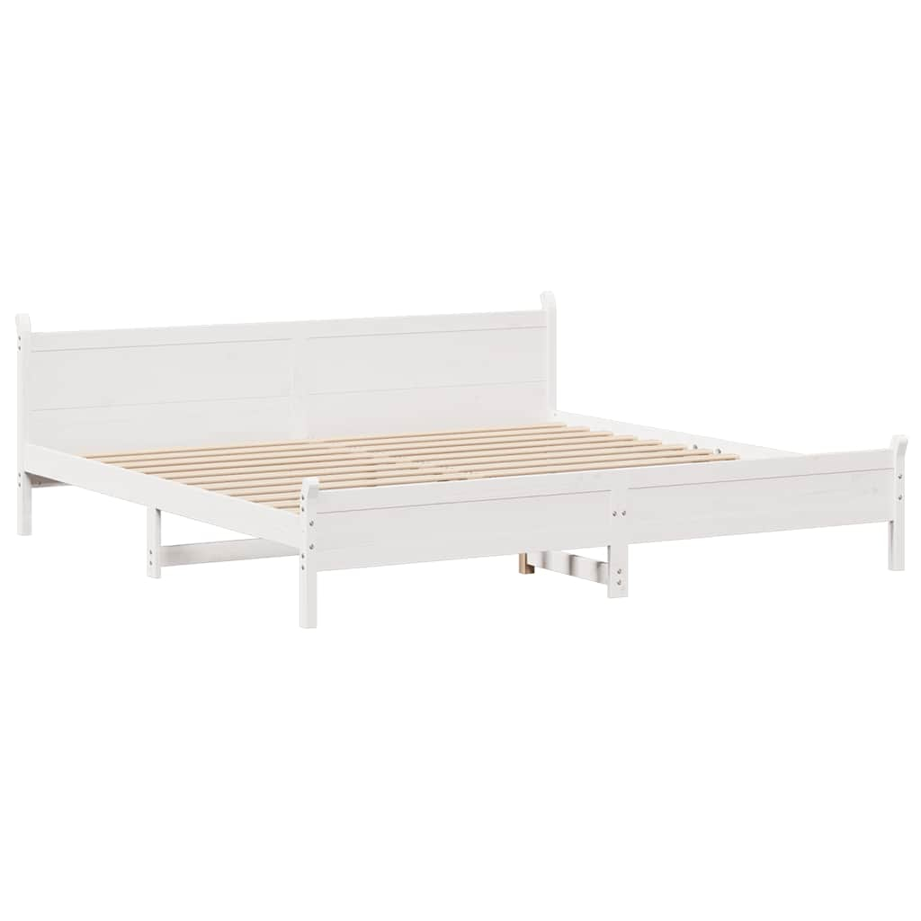 vidaXL estructura de cama sin colchón madera maciza blanca 200x200 cm