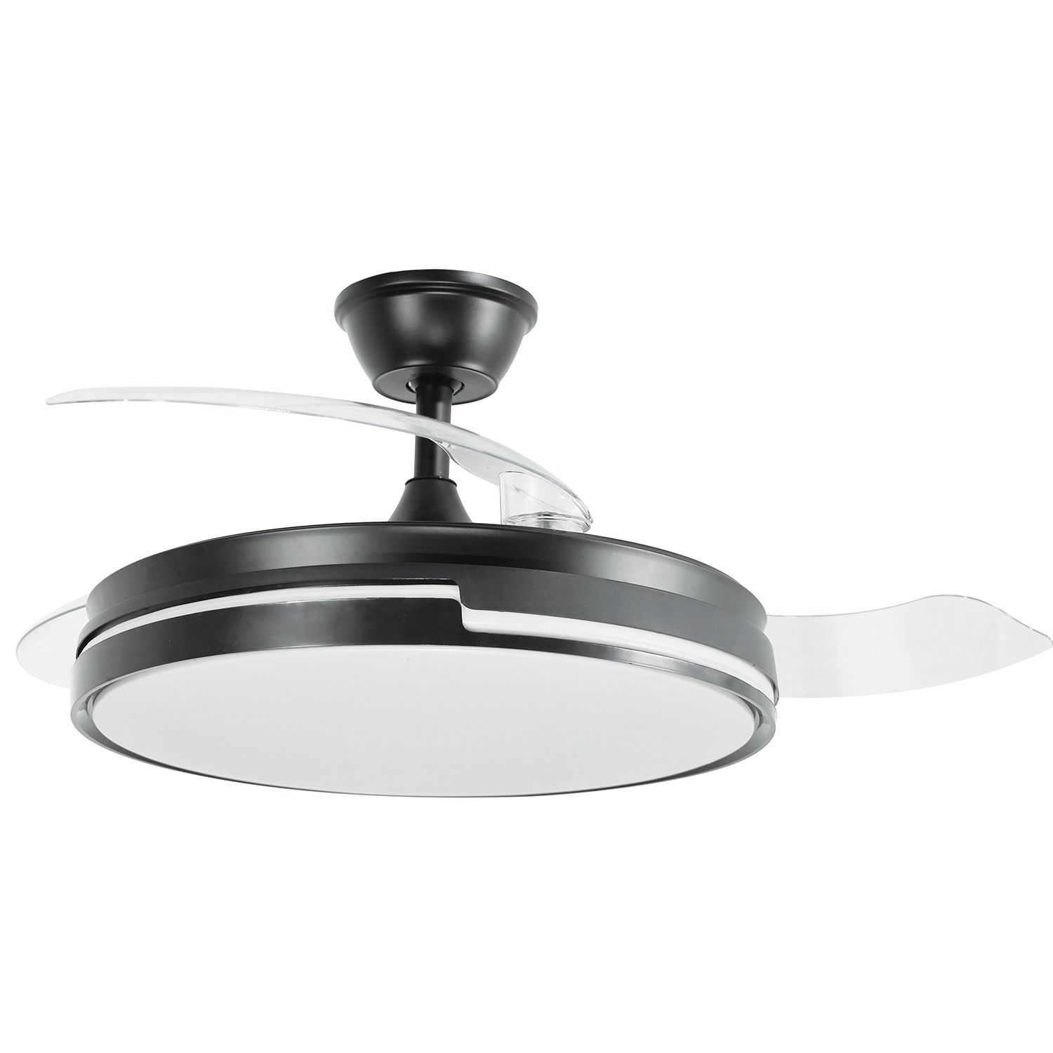 Ventilador de techo con luz dreamy negro, 3 aspas retráctiles