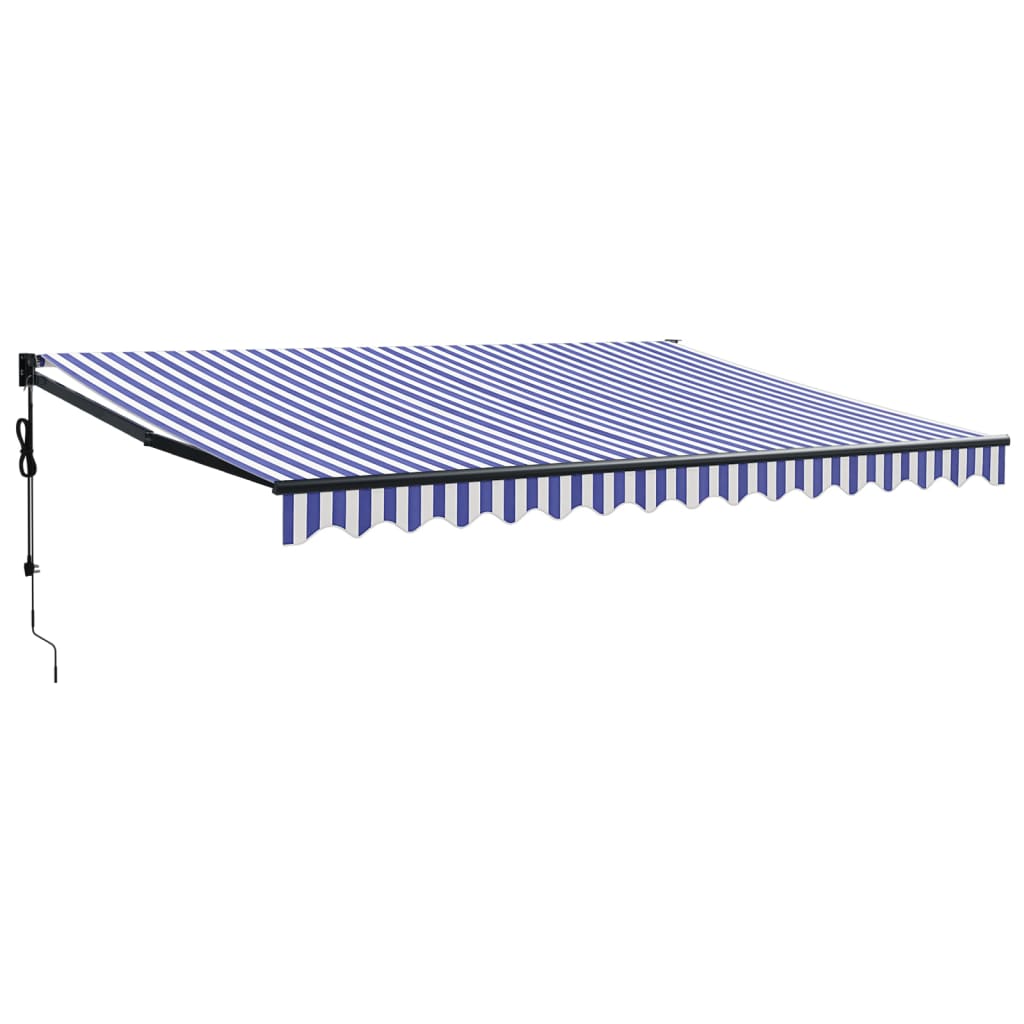 vidaXL toldo retráctil automático azul y blanco 4x3 m
