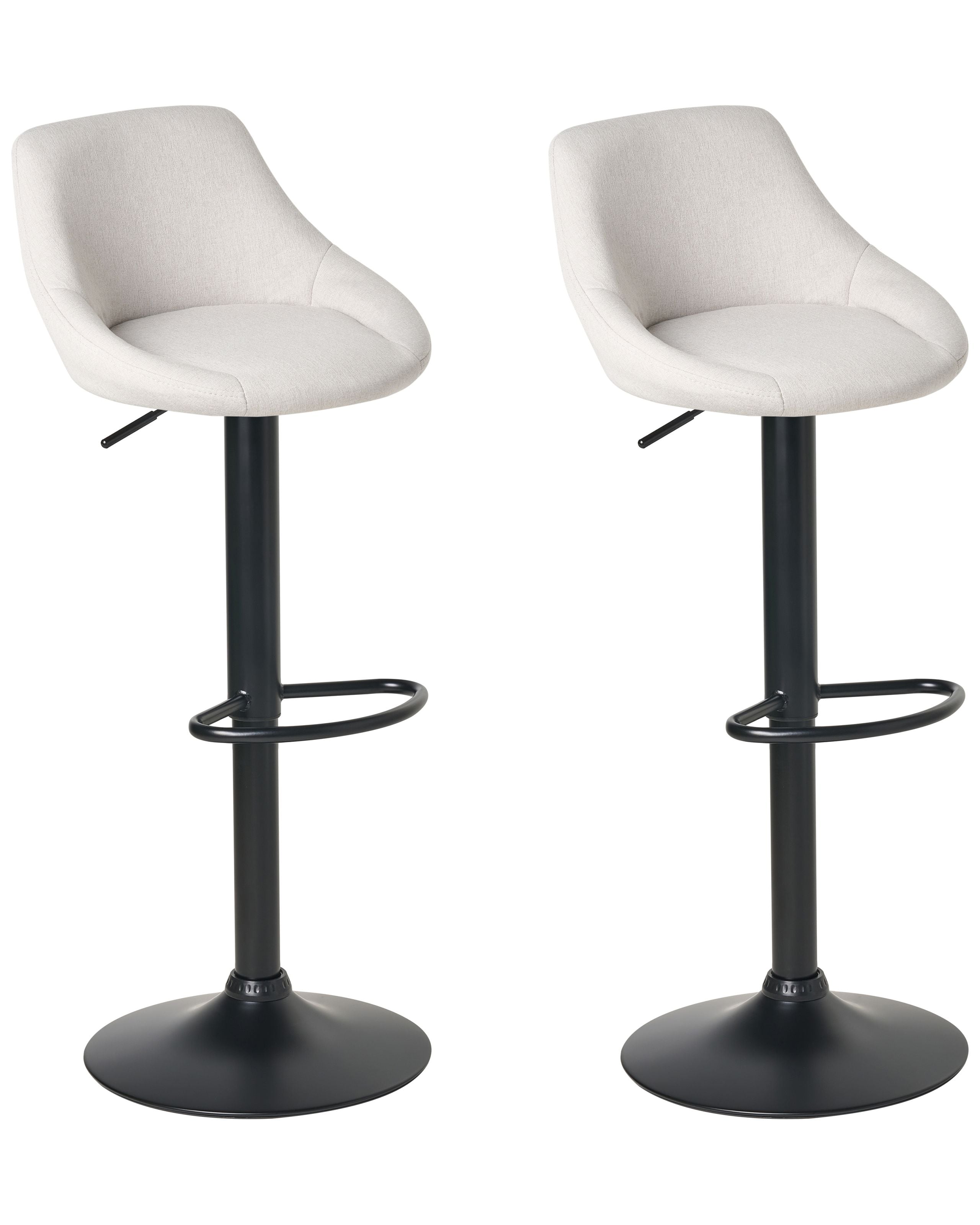Conjunto de 2 sillas de bar medulin giratoria tela gris claro