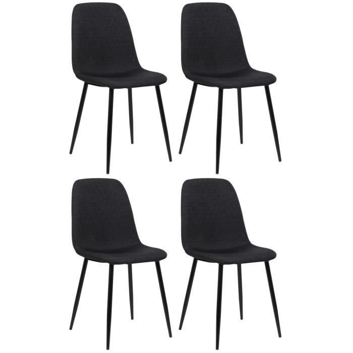 Sillas comedor tapizadas negras - lote 4 - 88 cm