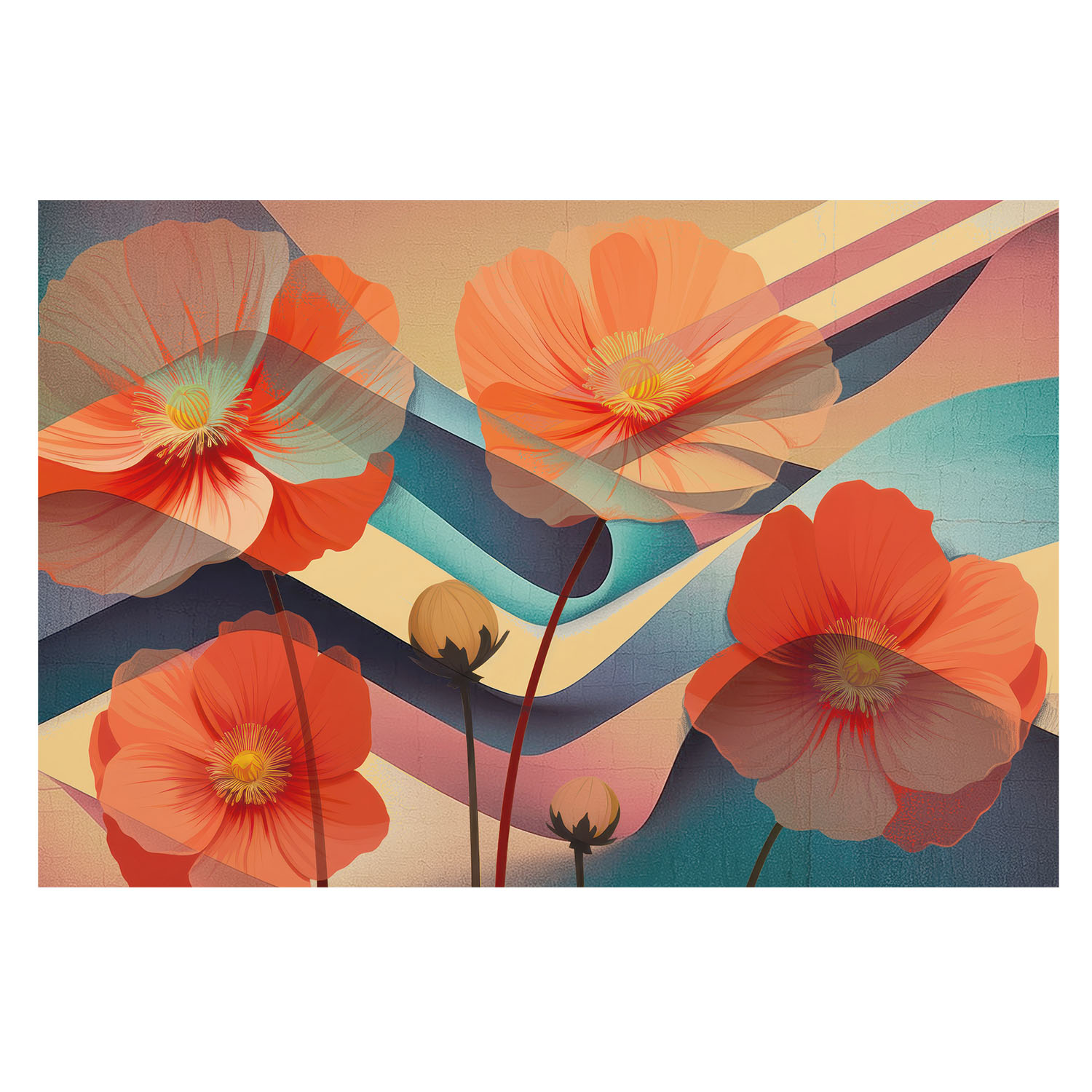 Papel pintado tnt 250x250 flores de los sentidos tulup