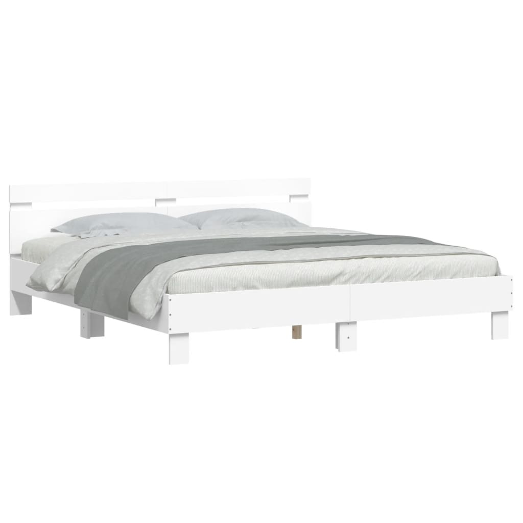 vidaXL estructura de cama con LED sin colchón blanco 180x200 cm