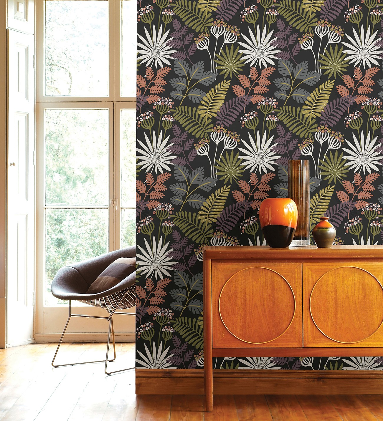 Papel pintado gaulan de flores y hojas 5.23m²