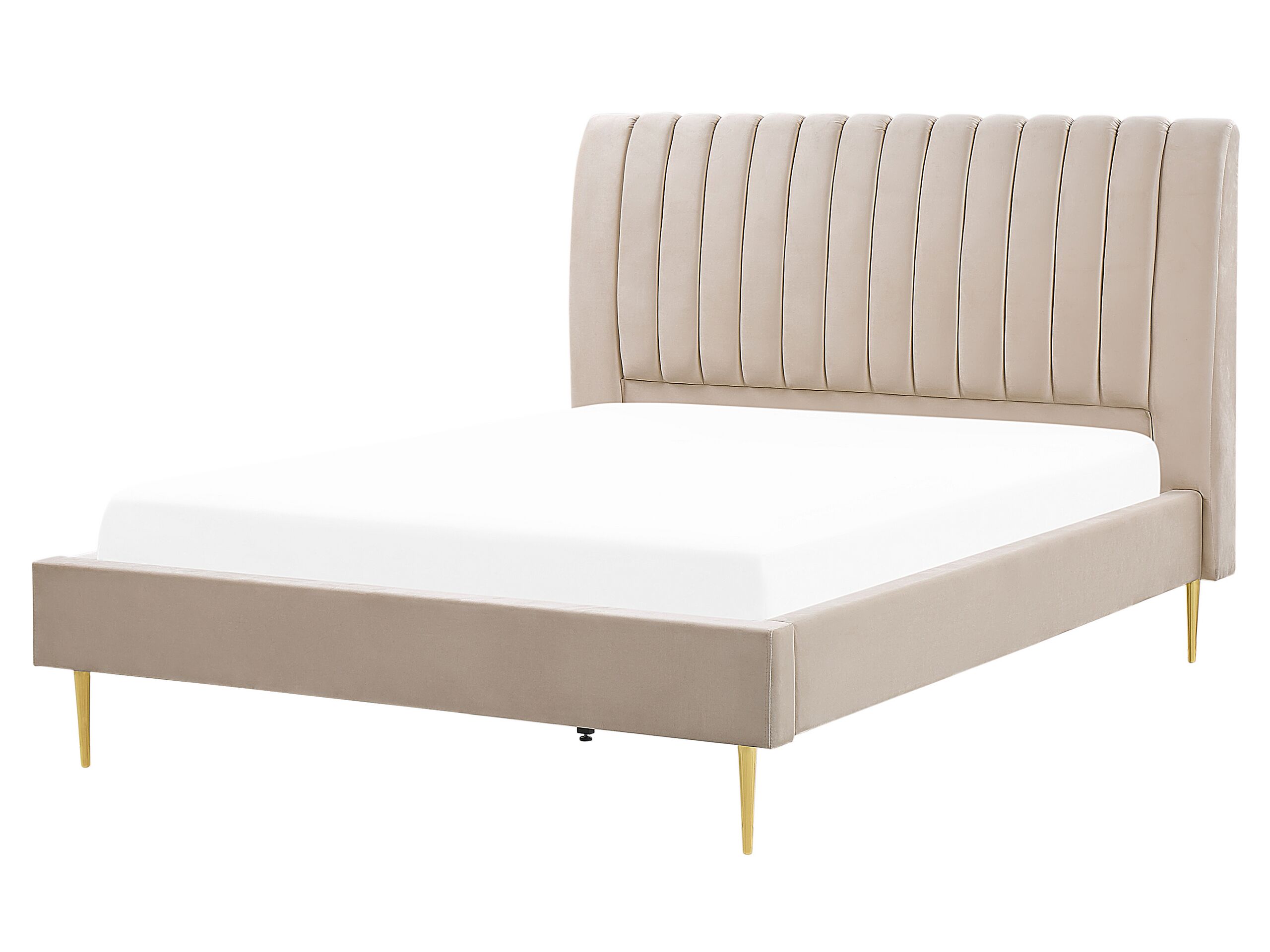 Cama terciopelo marville 160 x 200 cm beige