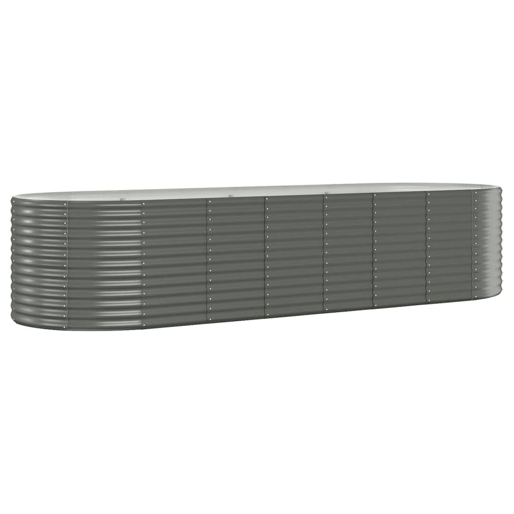 vidaXL jardinera arriate acero galvanizado gris 322x100x68 cm