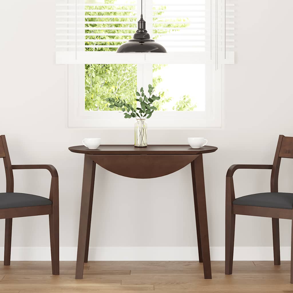 Mesa de comedor de madera maciza de caucho marrón oif253164