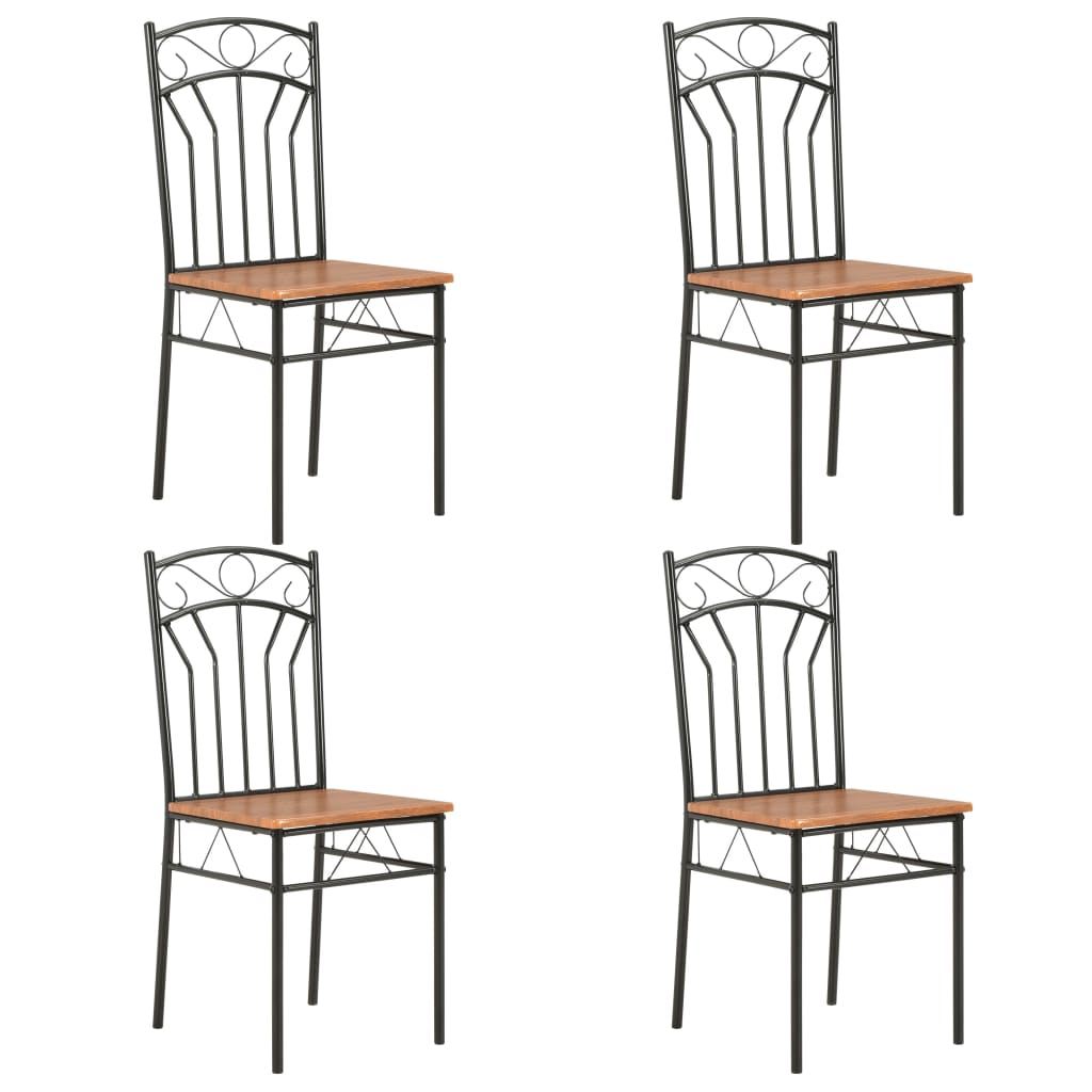Sillas de comedor 4 unidades mdf marrón qweo8955