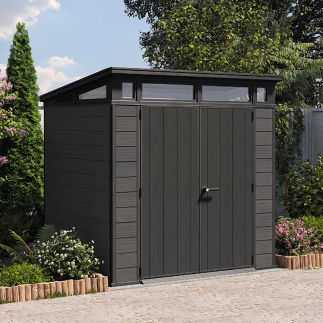 Caseta cobertizo resina jardin signature cortina 7x7 keter