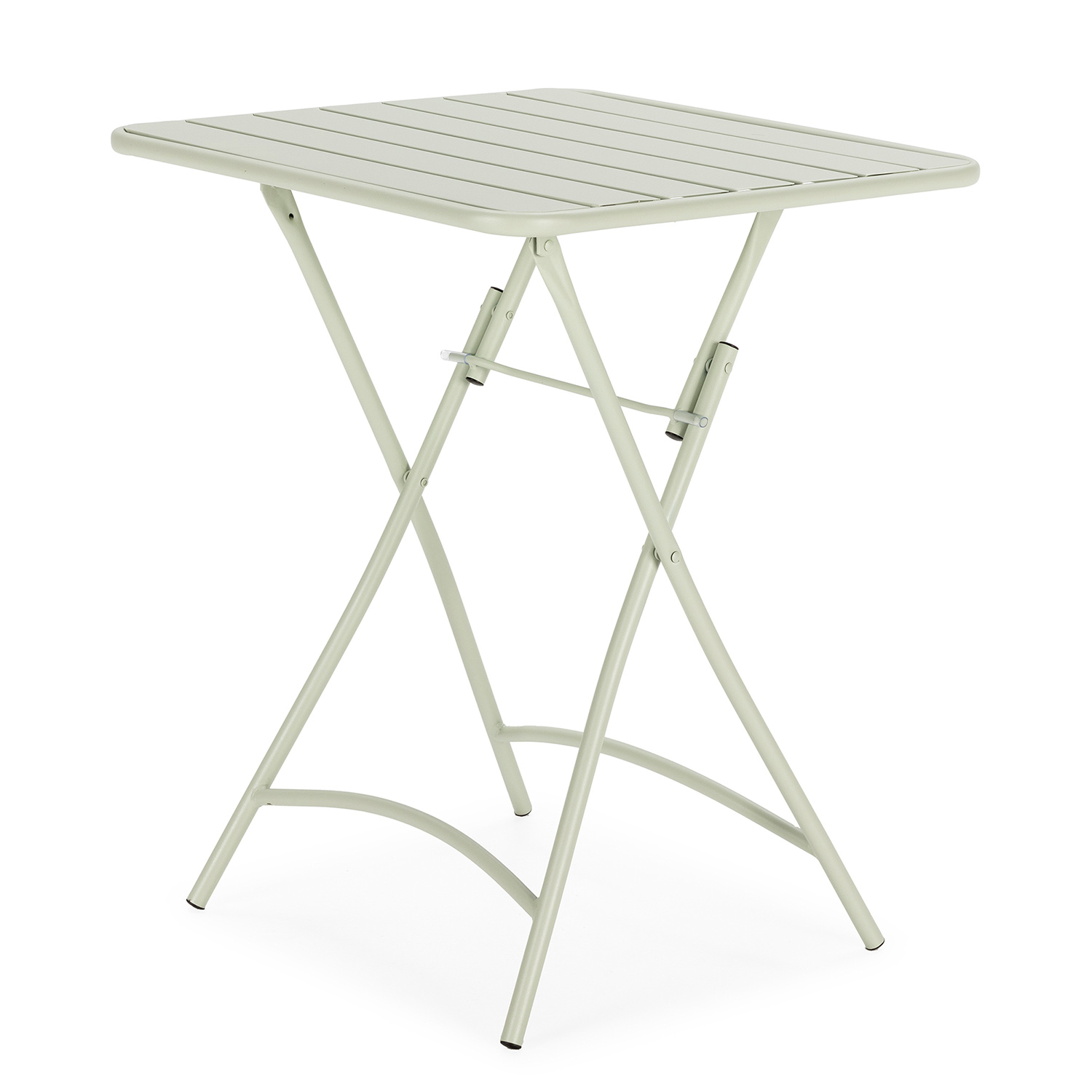 Mesa de jardín plegable perla de metal en verde 60x60 cm