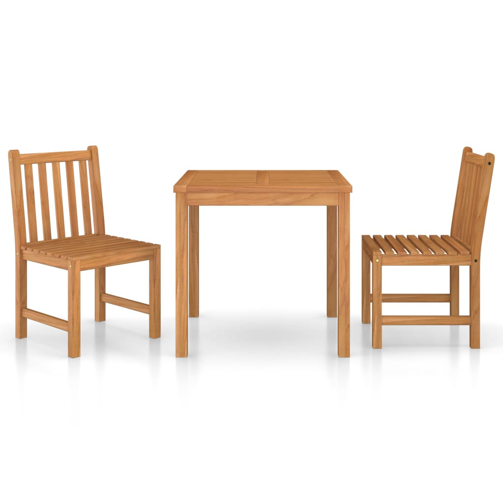 vidaXL conjunto de comedor de jardín de 3 piezas 80x80 cm de madera maciza