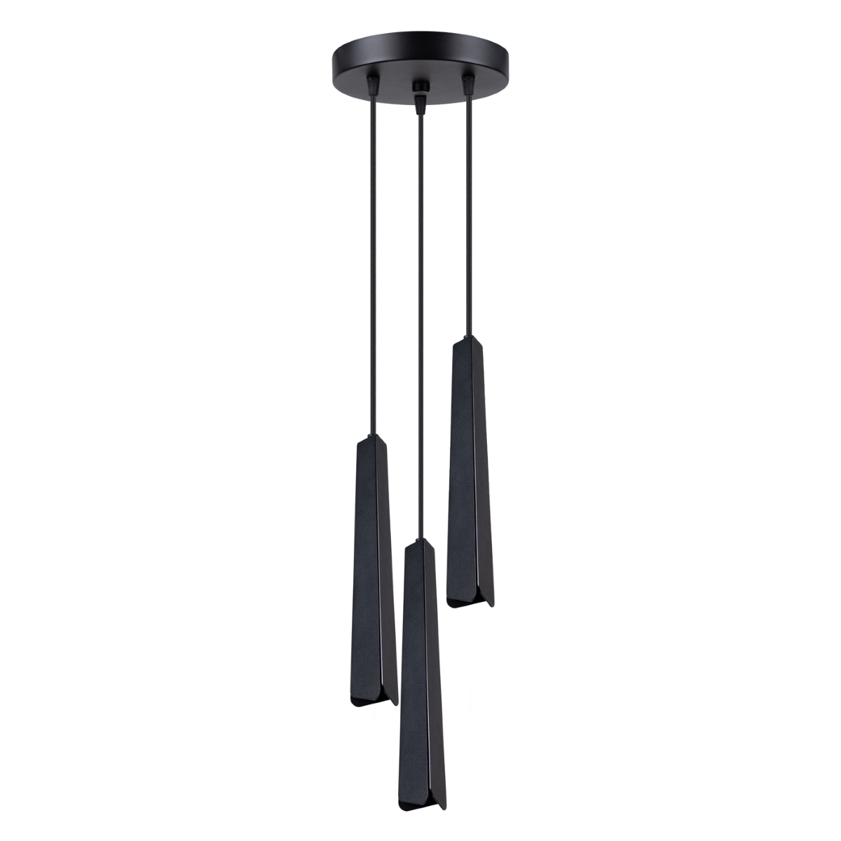 Lámpara coLGante prysm 3 negro acero 19.5x120x19.5cm