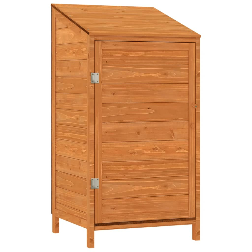vidaXL cobertizo de jardín madera de abeto maciza marrón 55x52x112 cm