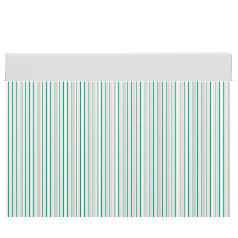 Cortina para puertas de PVC veta transparente con verde / 90 x 210