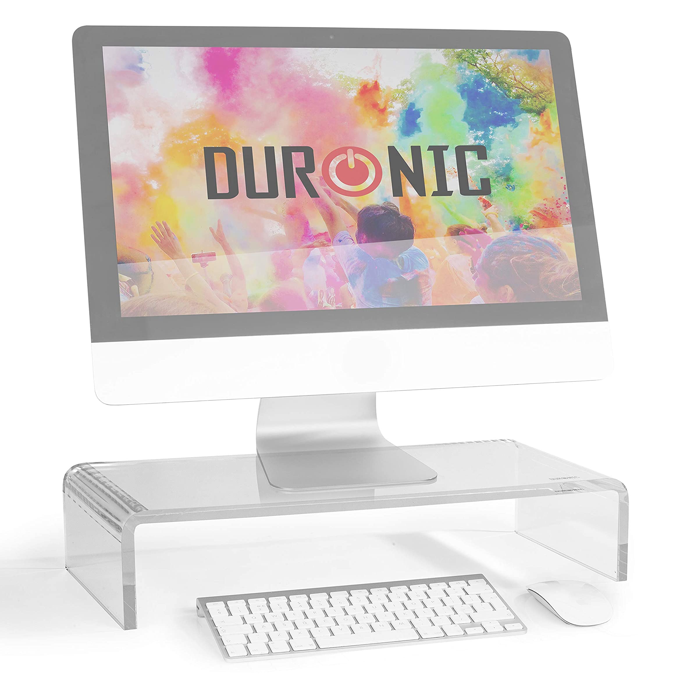 Duronic dm053 elevador pantalla - 50x20 cm metacrilato blanco, moderno