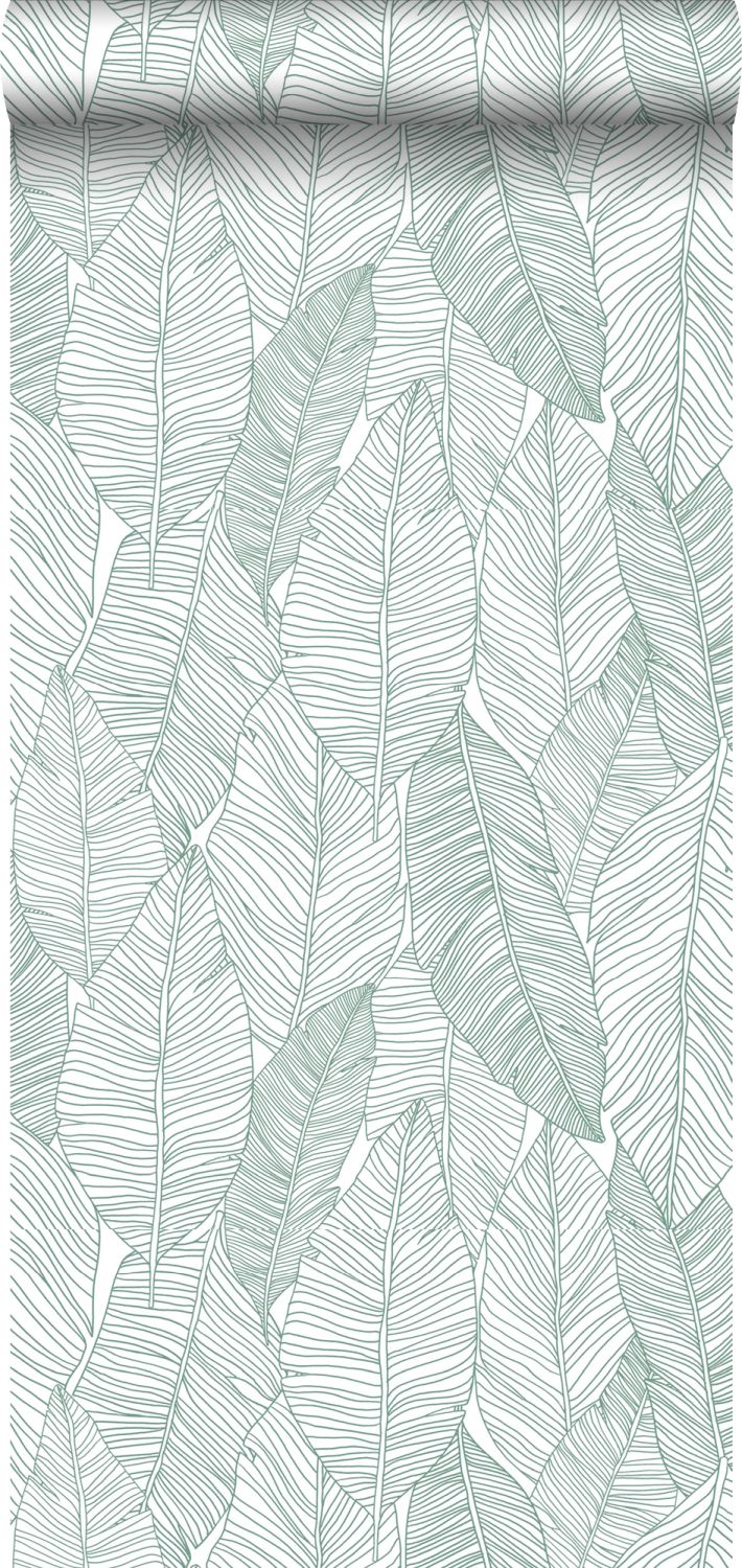 Walls4you papel pintado hojas verde y blanco - 53 cm x 10.05 m - 935309