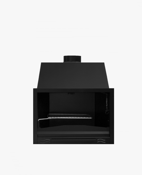 Asador frontal h-70-c de leña con parrilla giratoria