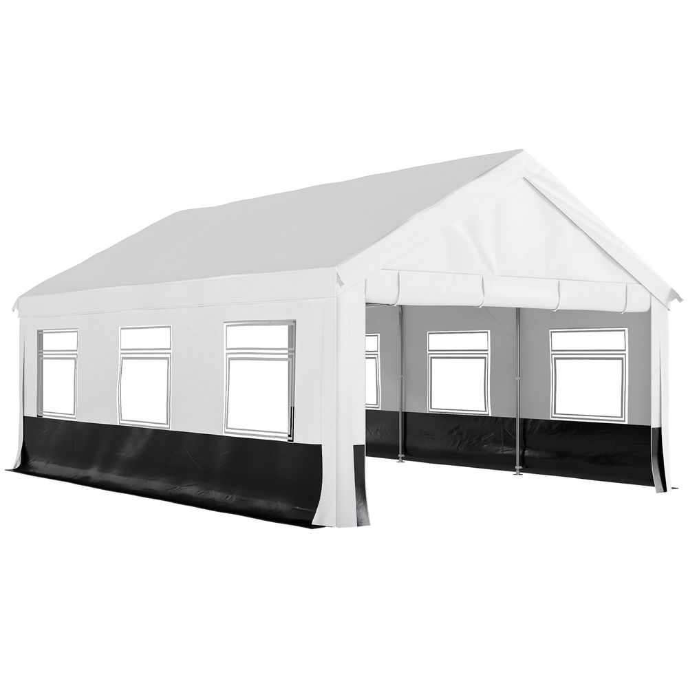 Carpa para fiesta 597x395x302 cm pe, acero galvanizado color gris Outsunny