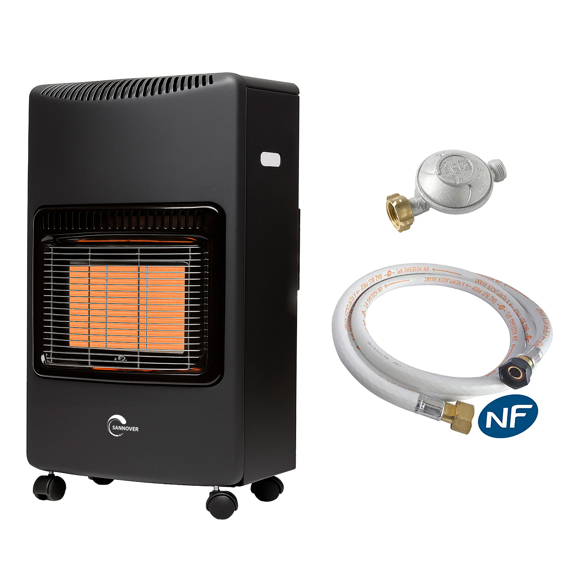 Estufa de gas de calefacción por infrarrojos loros sannover 4200 w + kit de