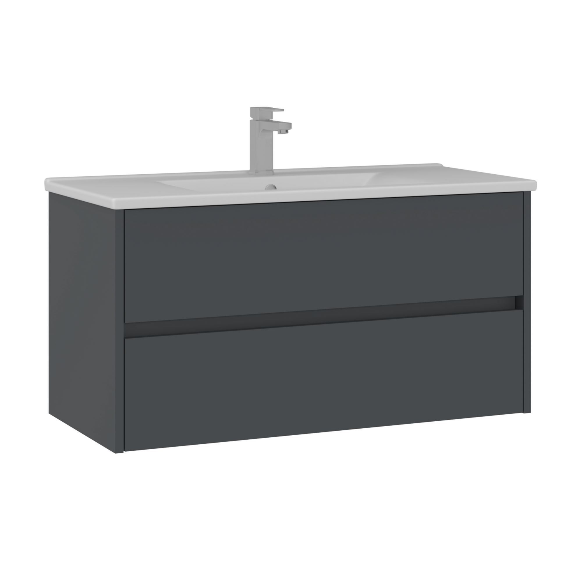 Mueble para lavabo <<side 100 v3>> - 100 x 45 x 52 cm - antracita mate