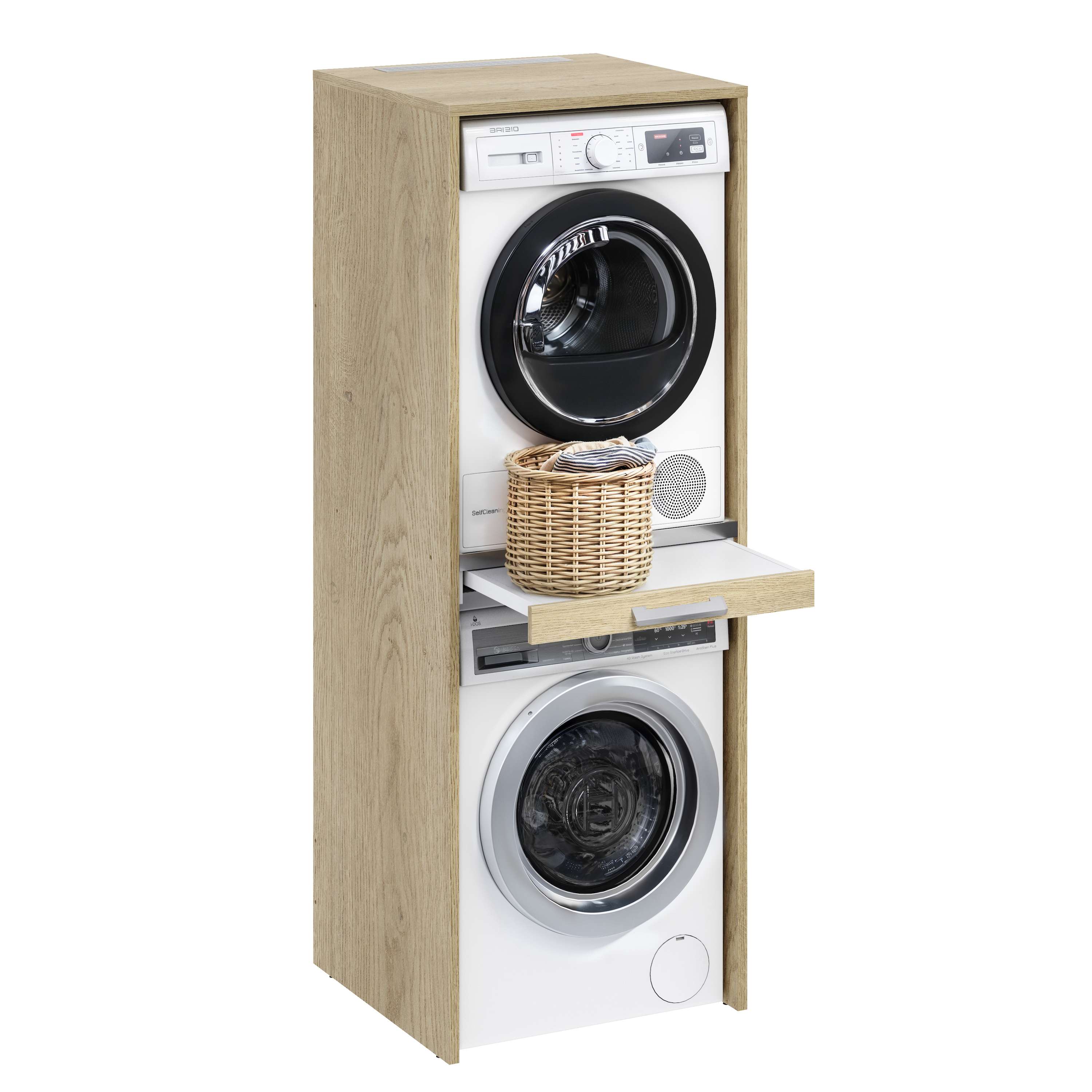 Mueble columna lavadora secadora t-bath 67,2x187,5cm roble