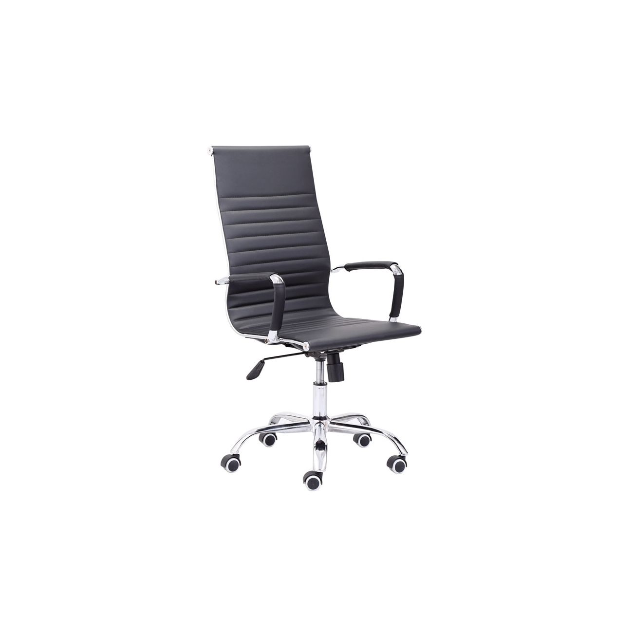 Silla de oficina ergonómica 106-116x64 cm letter símil piel negro