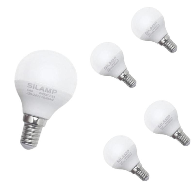 Bombilla LED e14 8w 220v g45 300° (pack de 5) - blanco frío 6000k