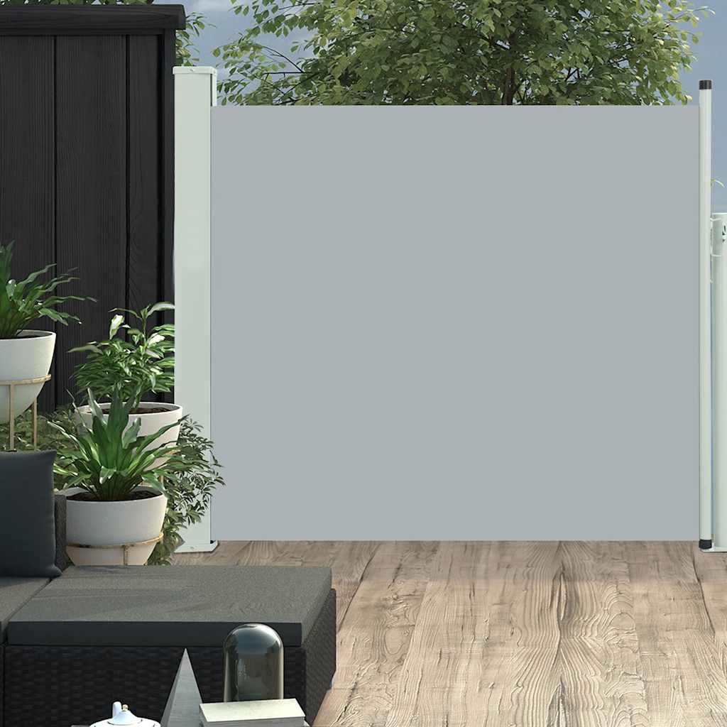 Toldo lateral retráctil de jardín gris 100x300 cm ety5279067