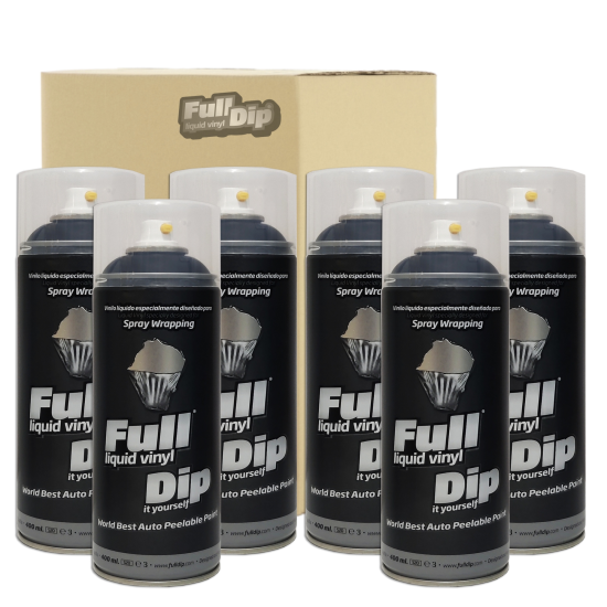 6 x spray vinilo liquido full dip negro 400 ml