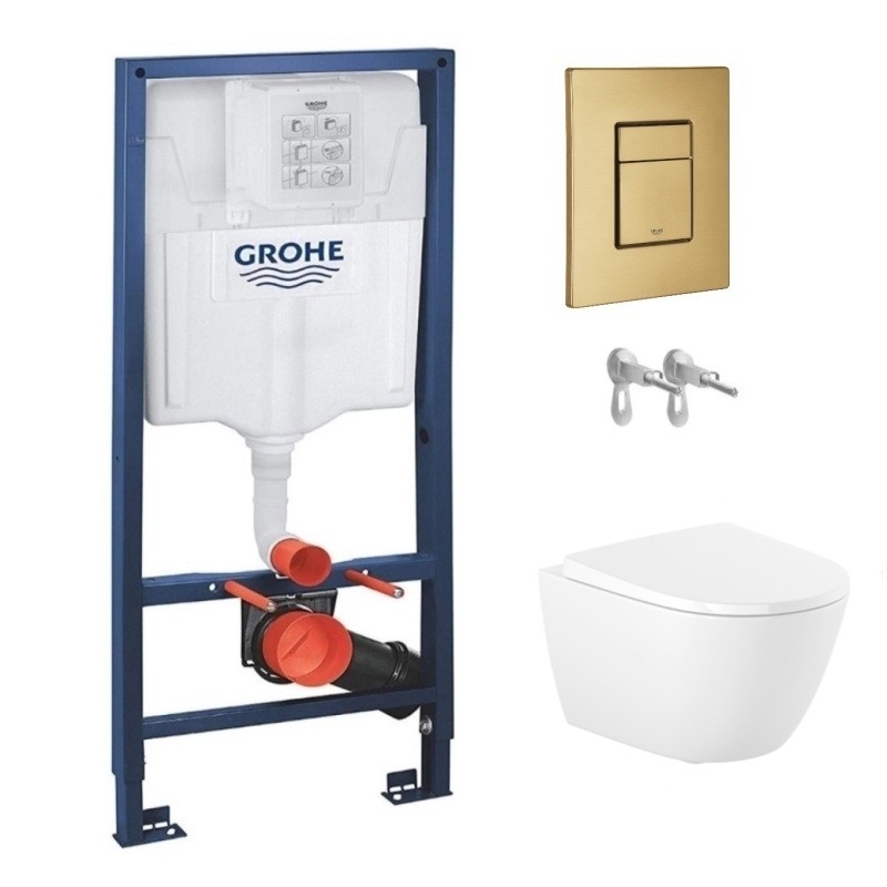 Pack wc grohe rapid sl + skate oro + roca ona rimless