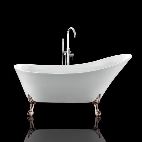 Bañera con patas balmain 161 cm patas león cobre envejecido
