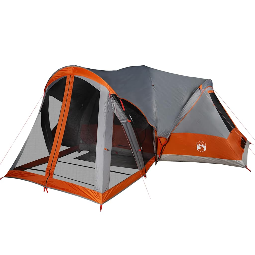 vidaXL tienda familiar tipi para 8 personas impermeable gris naranja