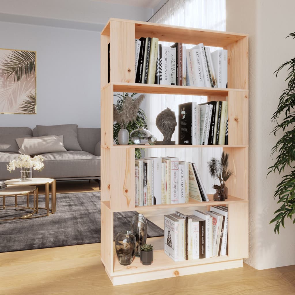 vidaXL estantería/divisor de espacios madera maciza pino 80x25x132 cm