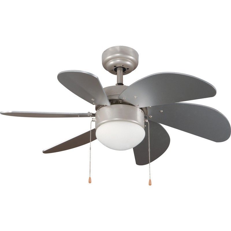 Cristalrecord ventilador ac con luz tabit plata 1xE27, para habitación