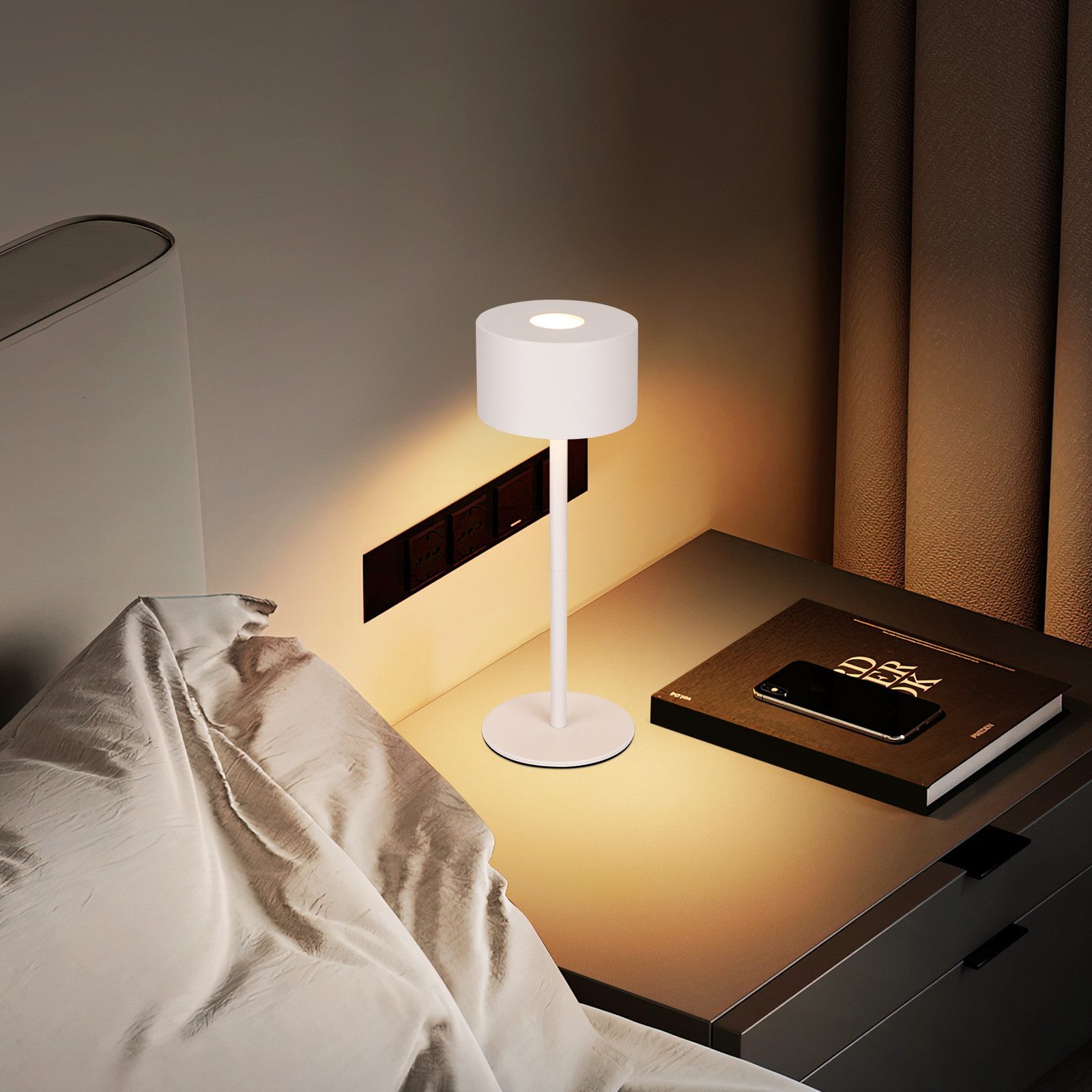Nettlife lámpara de mesa blanco 9x9