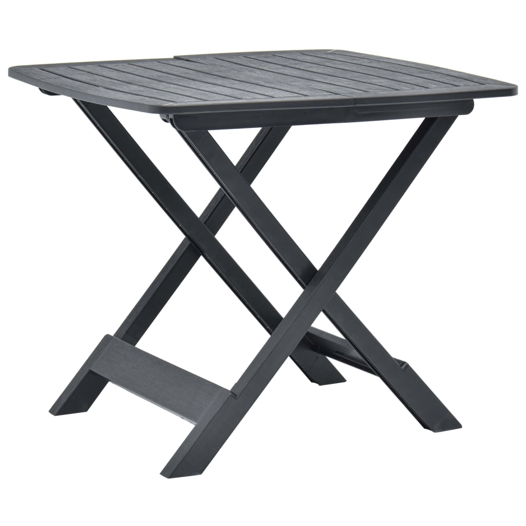 Mesa de jardín plegable de plástico gris antracita 79x72x70 cm es5245